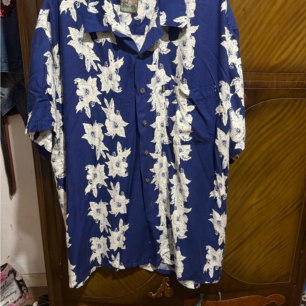 Men's Blue Floral Shirt